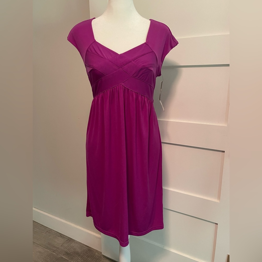Daisy Fuentes Purple Short Sleeve Dress Size Small
